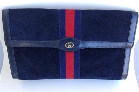 gucci clutch blue|gucci vintage suede clutch.